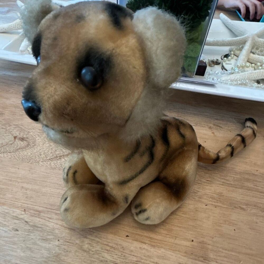Vintage Kamar made in Japan tiger cub lion plush stuffed animal